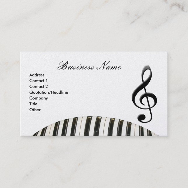 G-Clef & Piano Keyboard Business Card (Front)