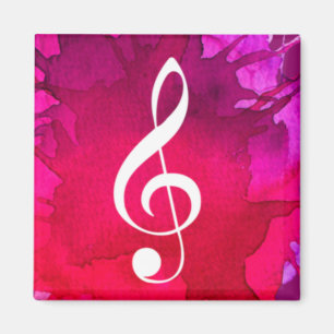 G Clef with Magenta background Magnet