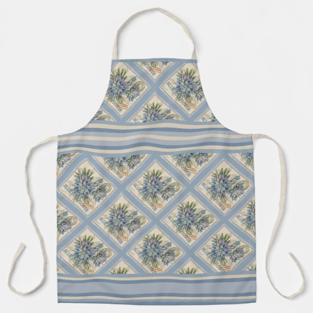 G Creation Office blue flower Apron (Front)