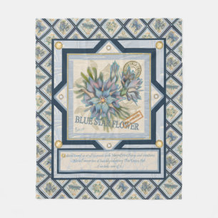 G Creation Office blue flower Fleece Blanket