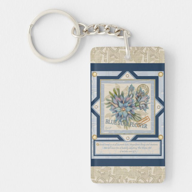 G Creation Office blue flower Key Ring (Front)