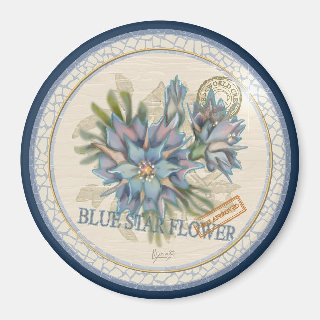 G Creation Office blue flower Magnet (Front)