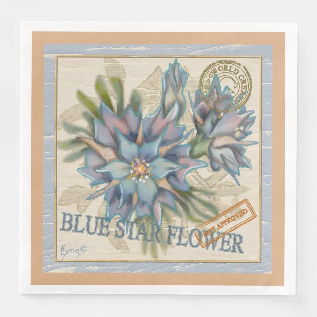 G Creation Office blue flower Napkin (Front)