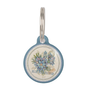 G Creation Office blue flower Pet Tag