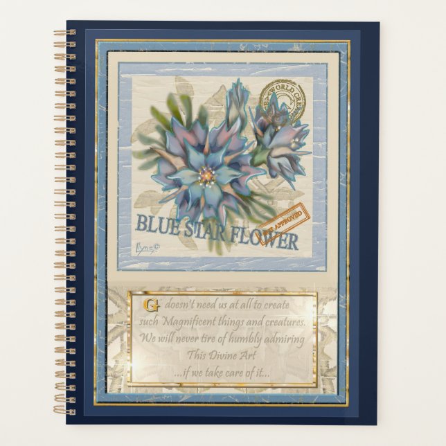 G Creation Office blue flower Planner (Front)