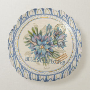 G Creation Office blue flower Round Cushion
