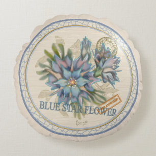 G Creation Office blue flower Round Cushion