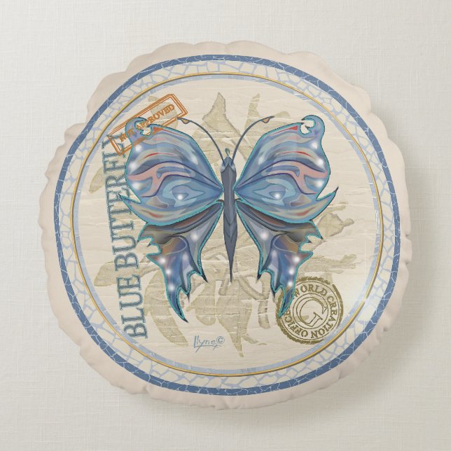 G Creation Office butterfly Round Cushion (Front)