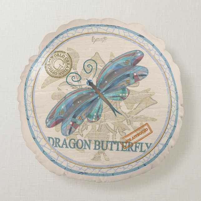 G Creation Office dragonfly Round Cushion (Front)