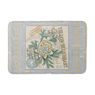 G Creation Office yellow flower Bath Mat