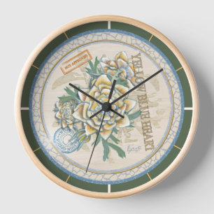 G Creation Office yellow flower Clock