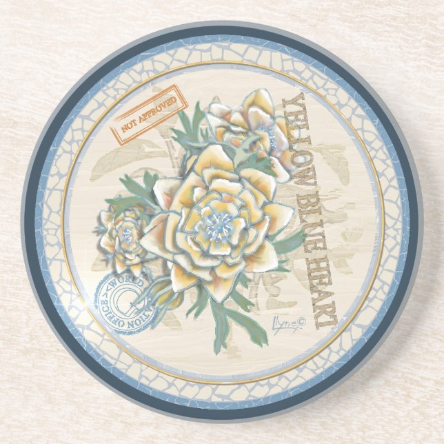 G Creation Office yellow flower Coaster (Front)