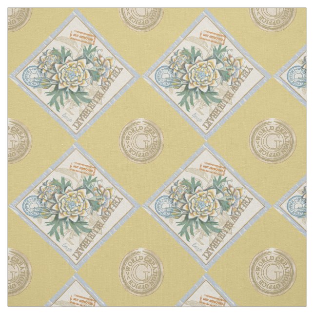G Creation Office yellow flower Fabric (Swatch)