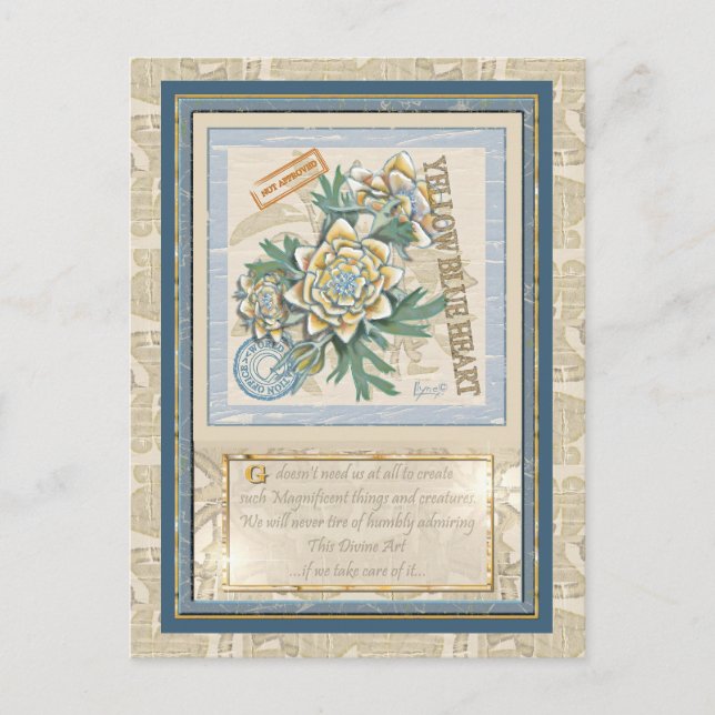 G Creation Office yellow flower Postcard (Front)