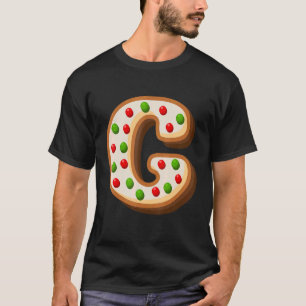 G Cutest Capital Christmas Cookie Alphabet Letter T-Shirt