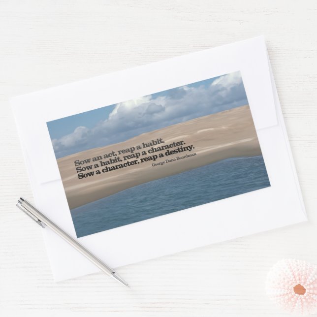 G. D. Boardman Inspirational Quote "Sow an act"  Rectangular Sticker (Envelope)