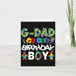 G dad of the bday boy autism awareness puzzle card