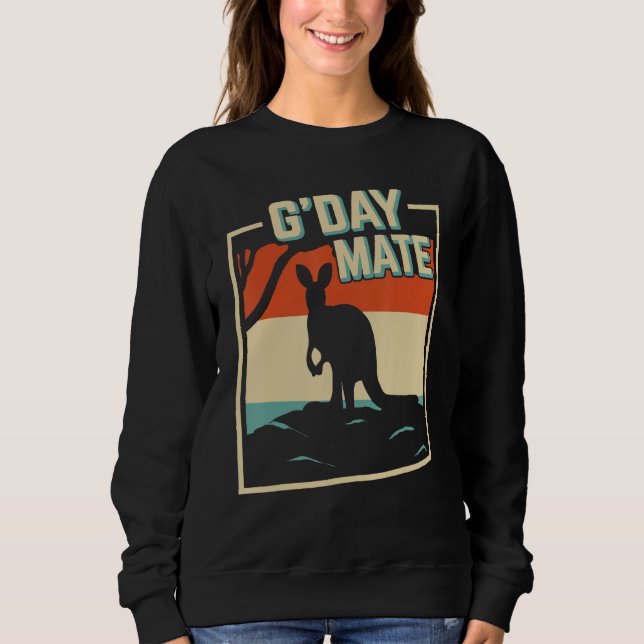 G Day Mate GDay Australian Kangaroo Aussie 1 Sweatshirt (Front)