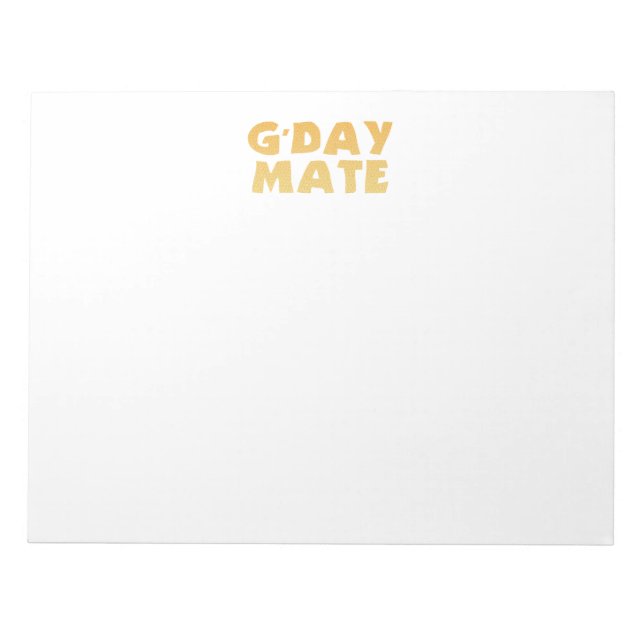 G’Day Mate Notepad (Front)