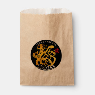 G Dog Papercut Chinese New Year 2018 Kraft Favour Bags