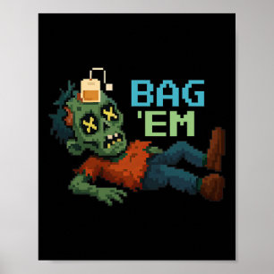 G em Pixel Zombie Tea G Halloween Npc Gamer Meme  Poster