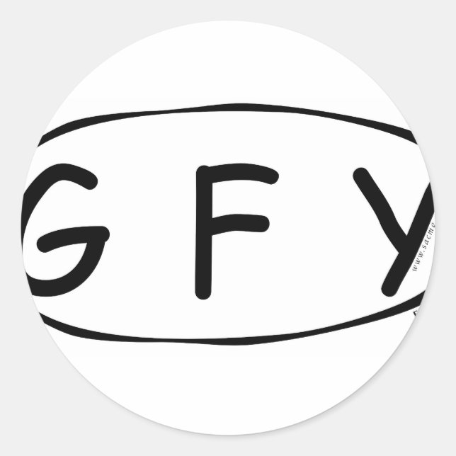G F Y CLASSIC ROUND STICKER (Front)