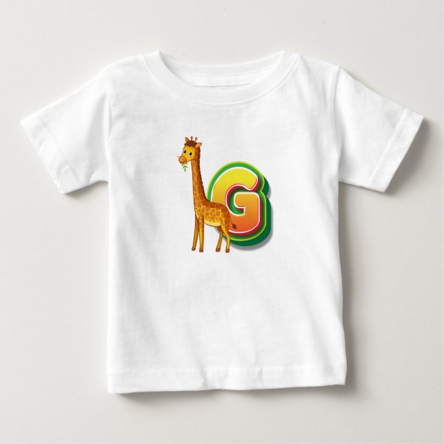 G for Giraffe Baby T-Shirt (Front)