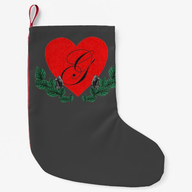 G for gorillas small christmas stocking (Front)