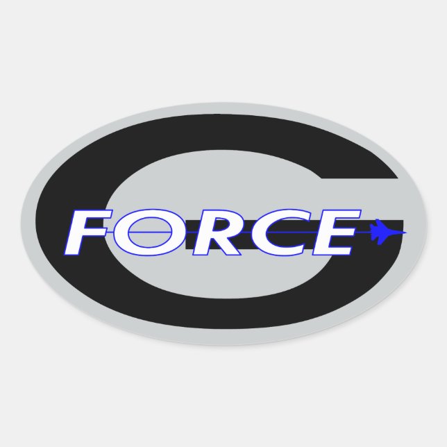 G Force Black Oval Sticker (Front)