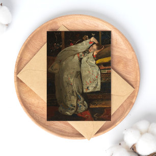 G.H. Breitner, Girl in a White Kimono - Fine Art Postcard