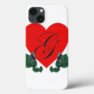 G in a heart ( customisable) iPhone 13 case