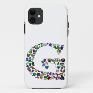 G Initial Gemstone Design Case-Mate iPhone Case