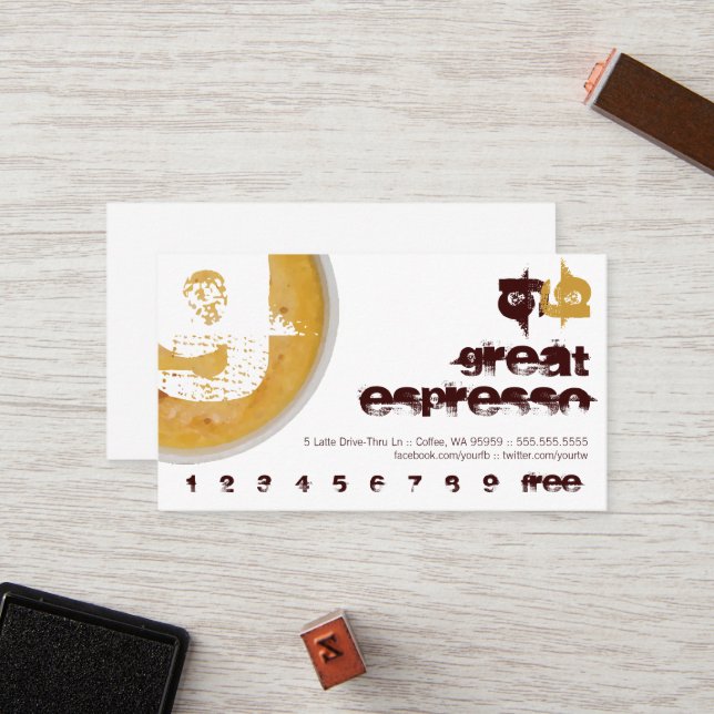 G - Initial Letter Foamy Coffee Cup Loyalty Punch (Front/Back In Situ)