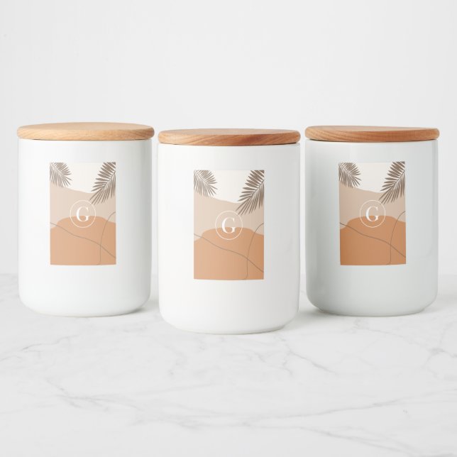 G - Initial Monogram Letter G Abstract Design Food Label (Bottles)