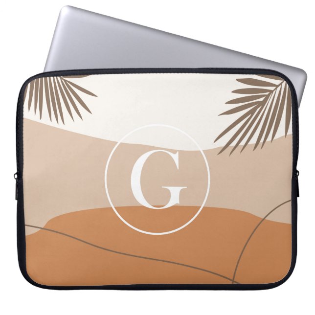 G - Initial Monogram Letter G Abstract Design Laptop Sleeve (Front)