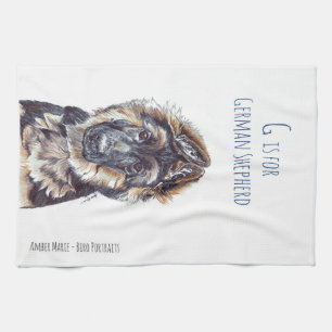 G is for German Shepherd Tea Towel