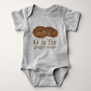 G is for Ginger Snaps Gingersnap Biscuit Cookies Baby Bodysuit