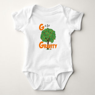 G is for Gravity Cute Physics & Science Design Baby Bodysuit