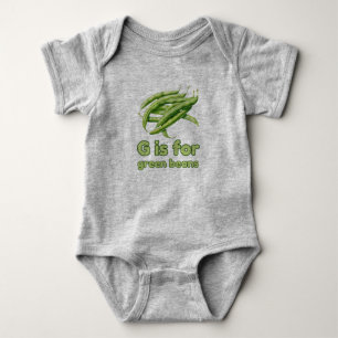 G is for GREEN BEANS Green Veggie Alphabet G Baby Bodysuit