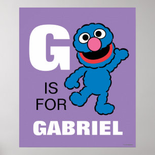 G is for Grover Add Your Name Poster