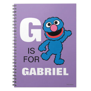 G is for Grover Add Your Name Spiral Notebook