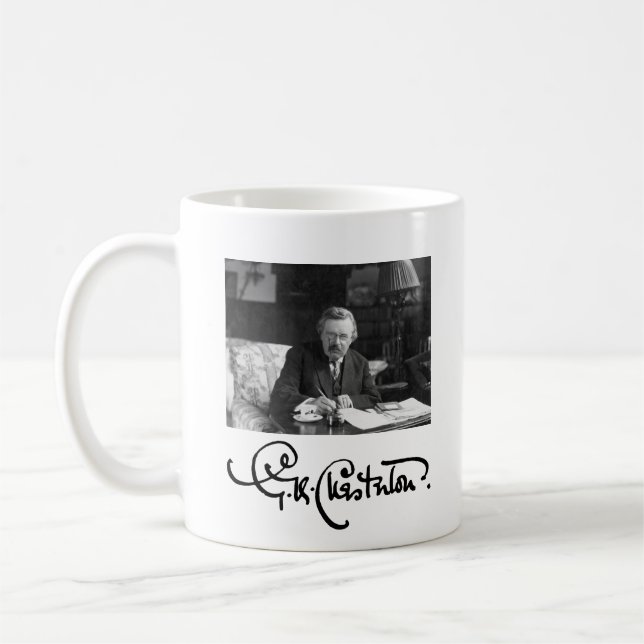 G. K. Chesterton at Work Coffee Mug (Left)