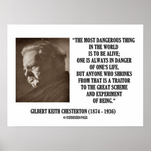 G.K. Chesterton Great Scheme Experiment Of Being Poster