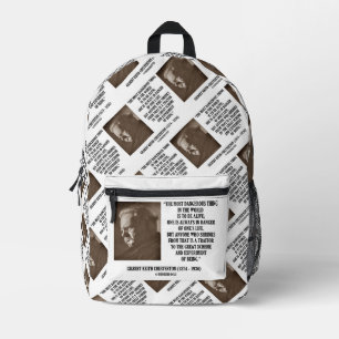 G.K. Chesterton Great Scheme Experiment Of Being Printed Backpack