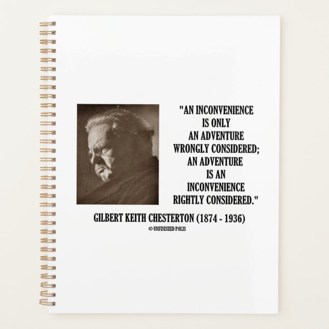 G.K. Chesterton Inconvenience Adventure Considered Planner (Front)