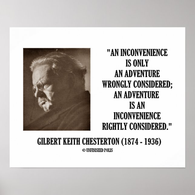 G.K. Chesterton Inconvenience Adventure Considered Poster (Front)
