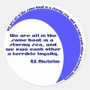 G. K. Chesterton Stormy Sea Classic Round Sticker