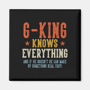 G-king knows everything father's day retro vintage magnet