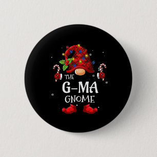G-ma Gnome Matching Christmas Pjs For Family  6 Cm Round Badge
