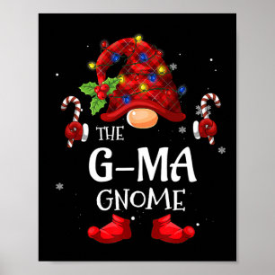 G-ma Gnome Matching Christmas Pjs For Family Poster